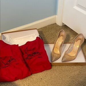 Christian Louboutin Nude Studded Heels